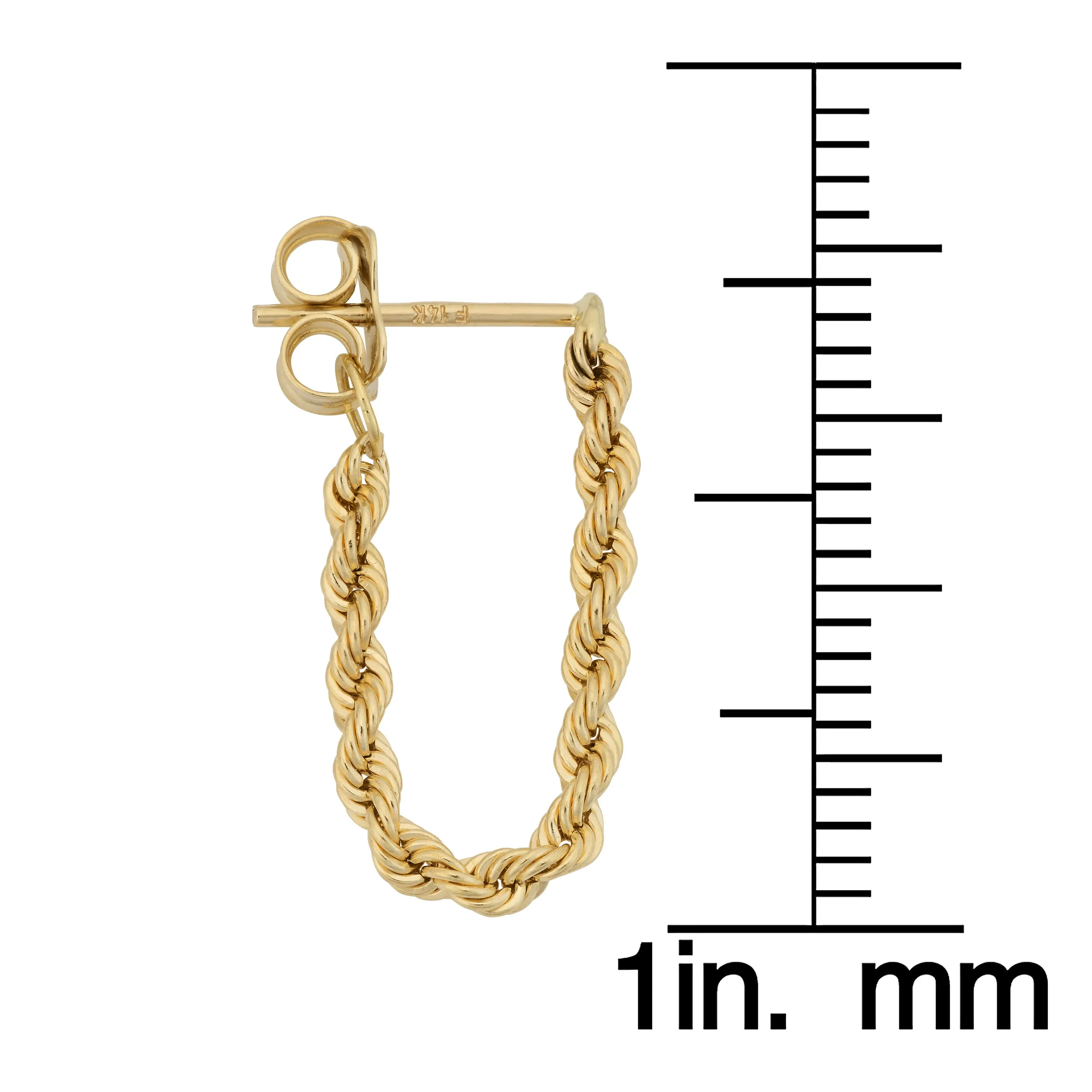 14k Yellow Gold Rope Chain Earrings