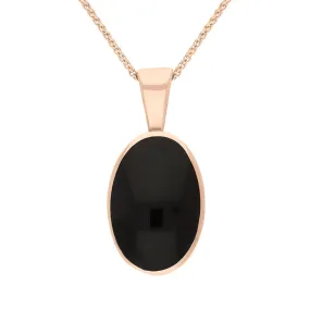 18ct Rose Gold Whitby Jet Oval Necklace