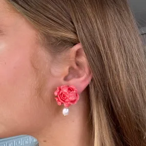 5 for 60% Off - Carved Coral Flower Studs: The Arabella