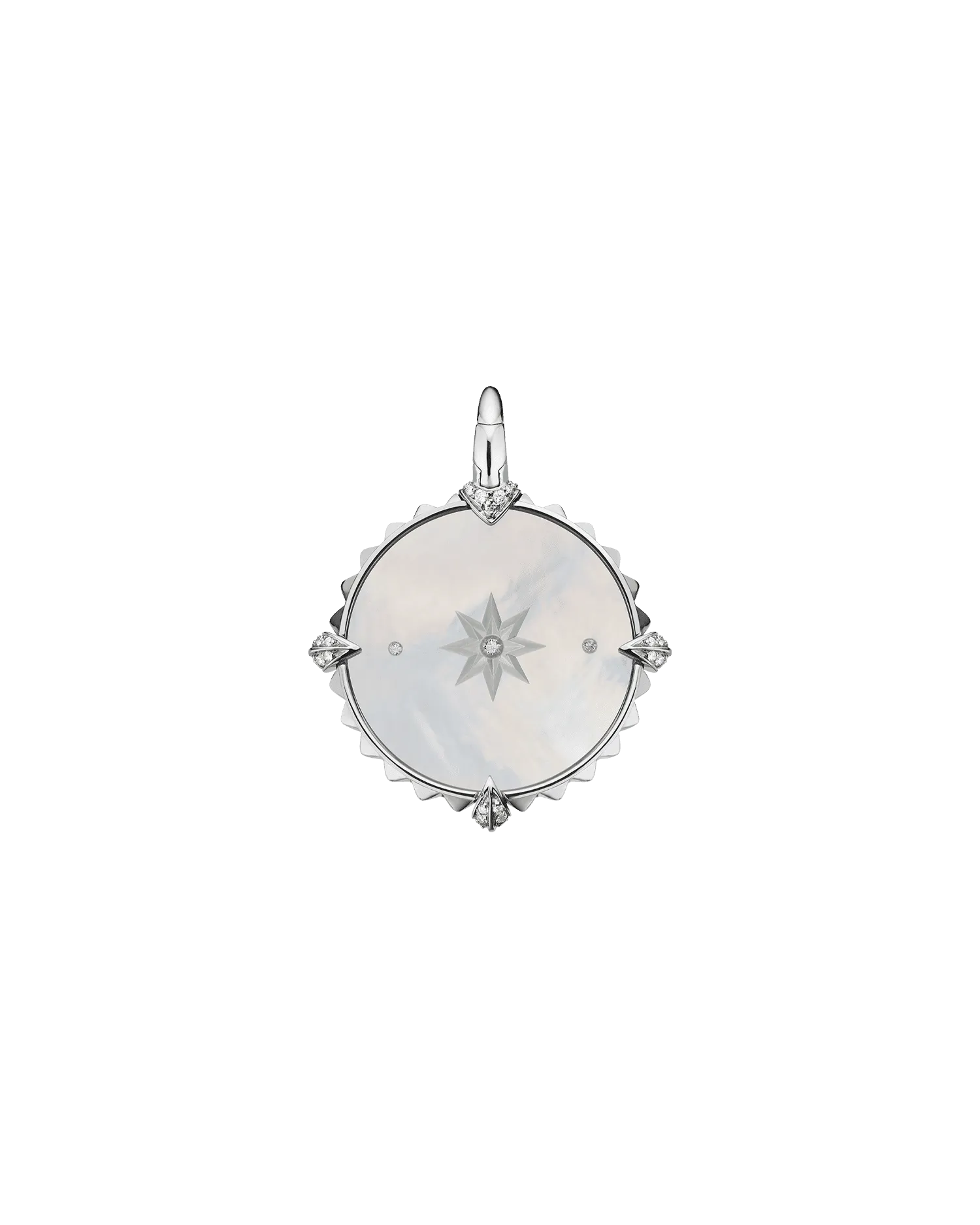 Aquarius Coin Charm | Mother of Pearl, Diamonds, and White Gold
