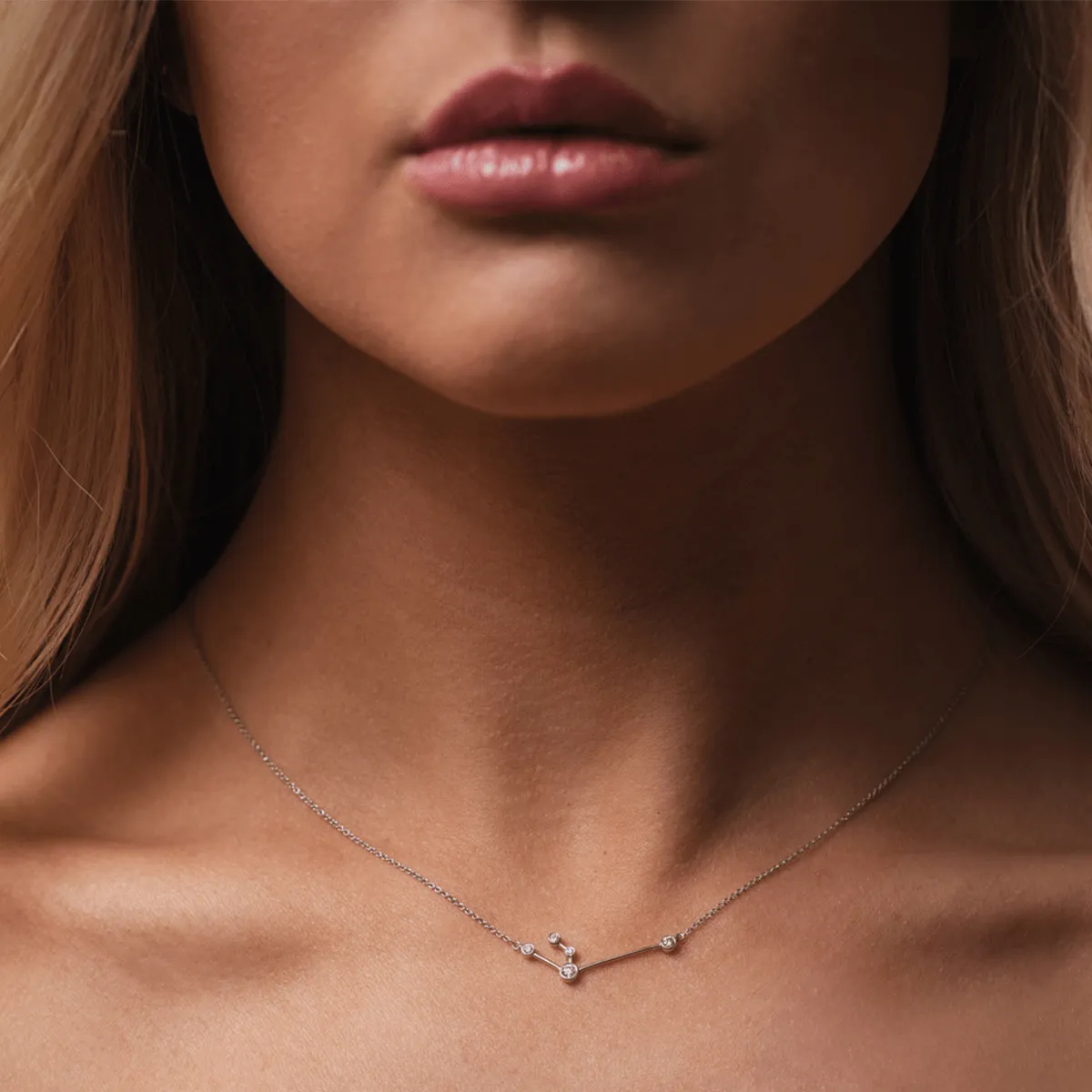 Aquarius Zodiac Necklace | 1.70GMS .10CT