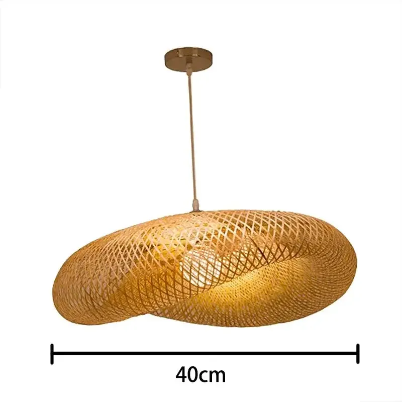 Bamboo LED Pendant Light - Handcrafted Boho Chandelier