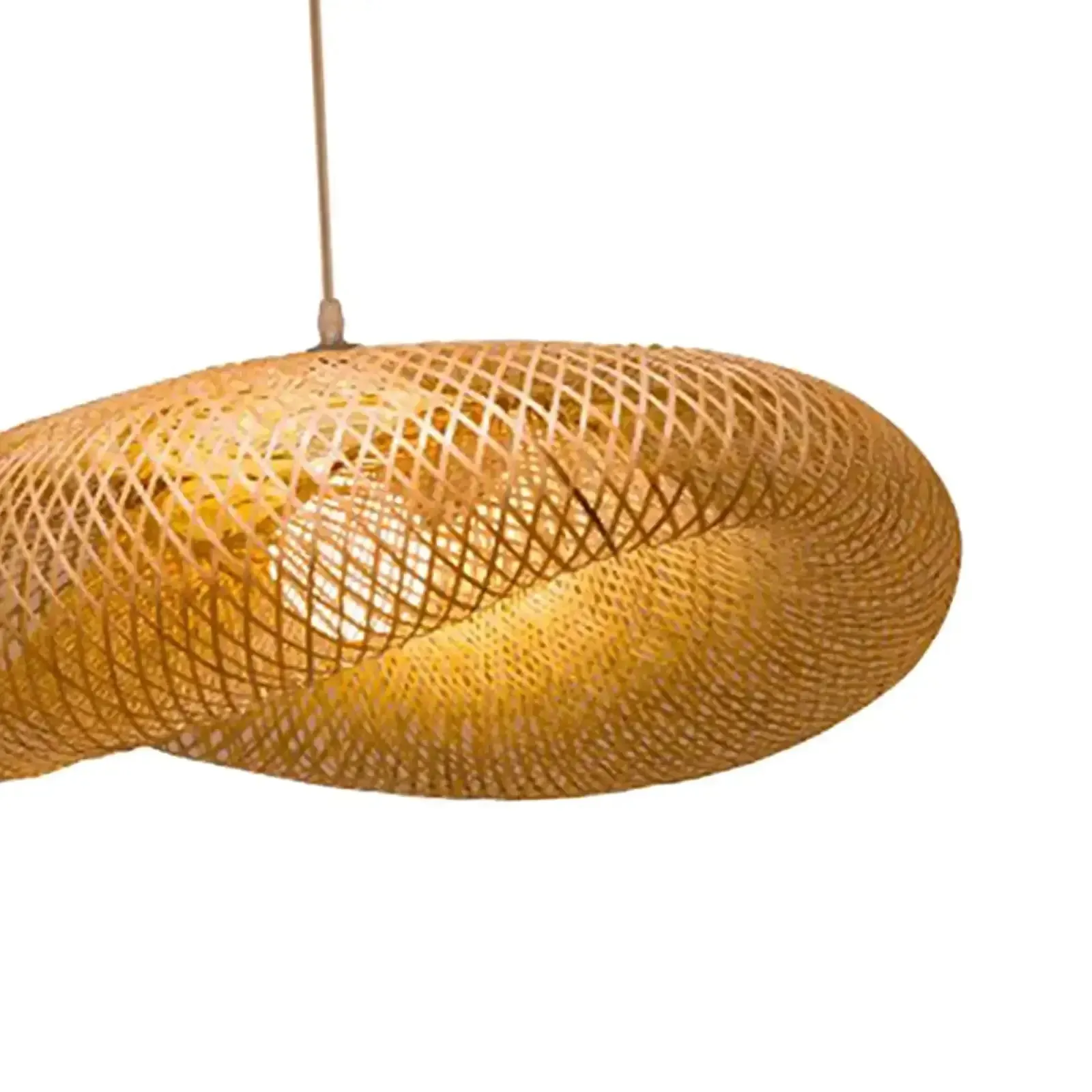 Bamboo LED Pendant Light - Handcrafted Boho Chandelier