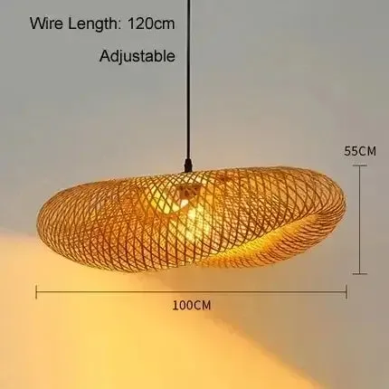 Bamboo LED Pendant Light - Handcrafted Boho Chandelier