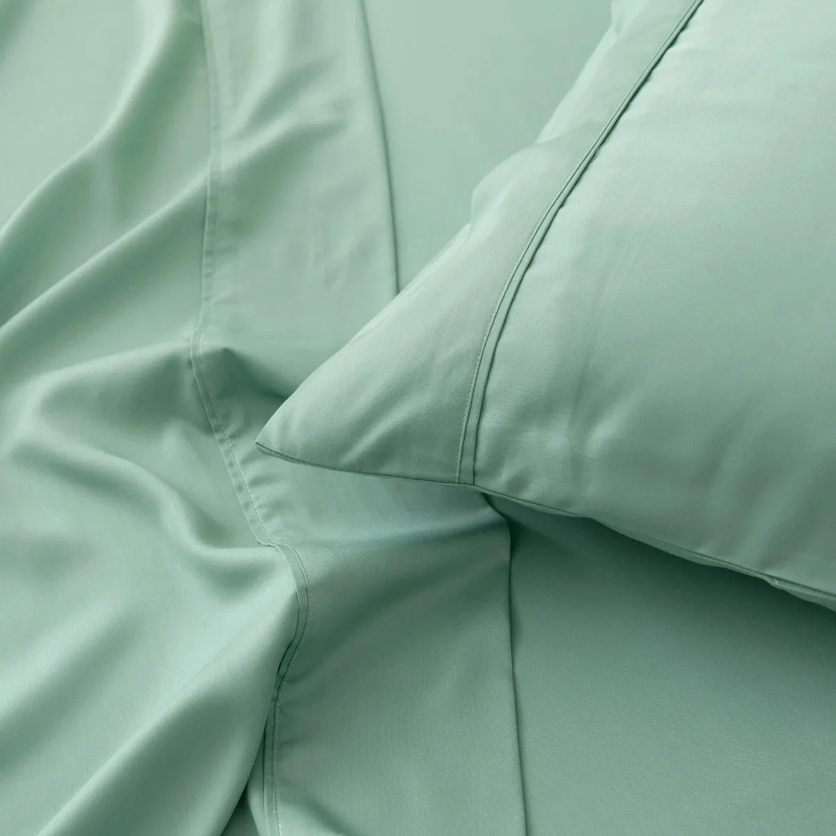 Bamboo Pillowcase Set - Green Sheen