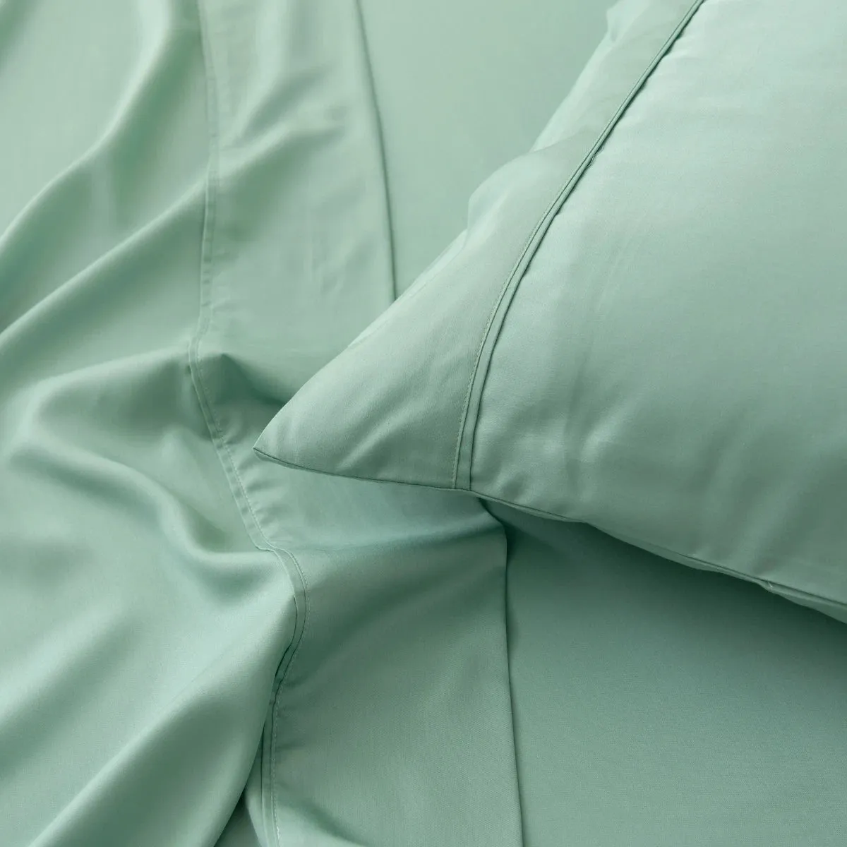 Bamboo Pillowcase Set - Green Sheen