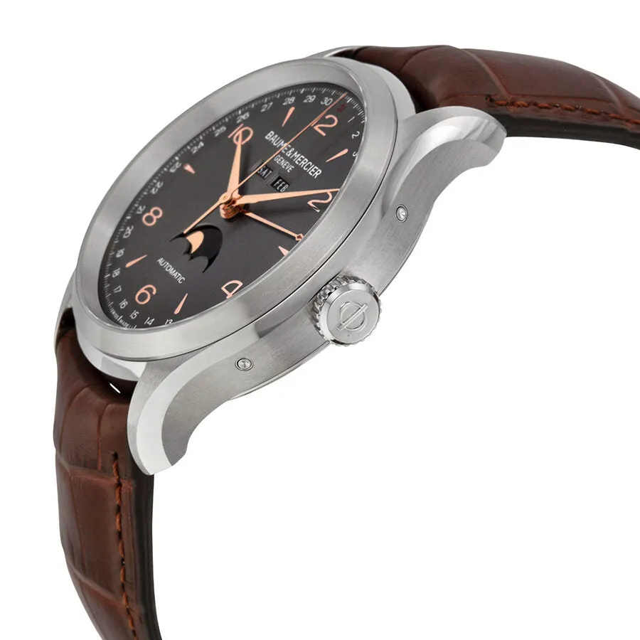 Baume et Mercier Clifton Grey Dial Brown Leather Men's Watch MO A10213