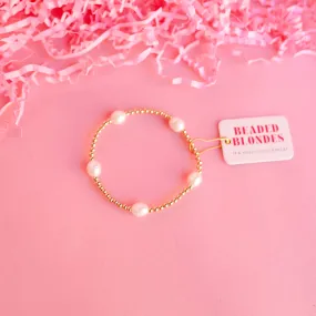 Beaded Blondes - Pearl Poppi Bracelet in Gold