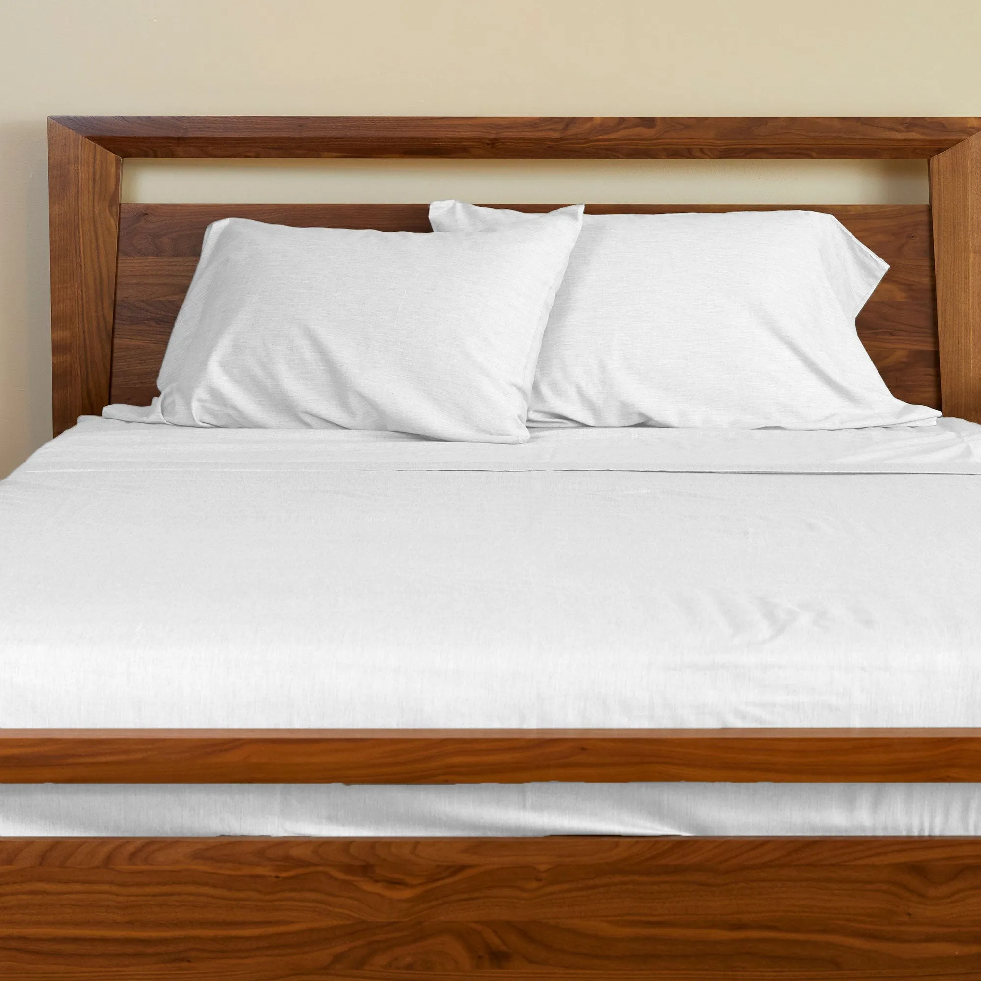 BedVoyage Melange viscose from Bamboo Cotton Bed Sheets - Snow