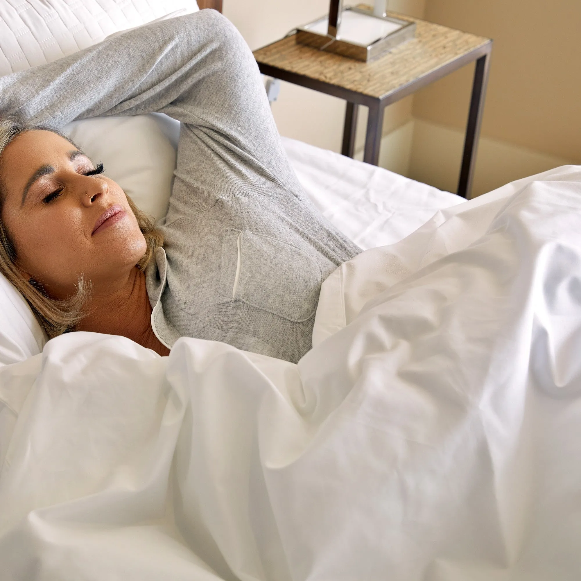 BedVoyage Melange viscose from Bamboo Cotton Bed Sheets - Snow