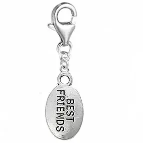 Best Friend Pendant for European Clip on Charm Jewelry w/ Lobster Clasp