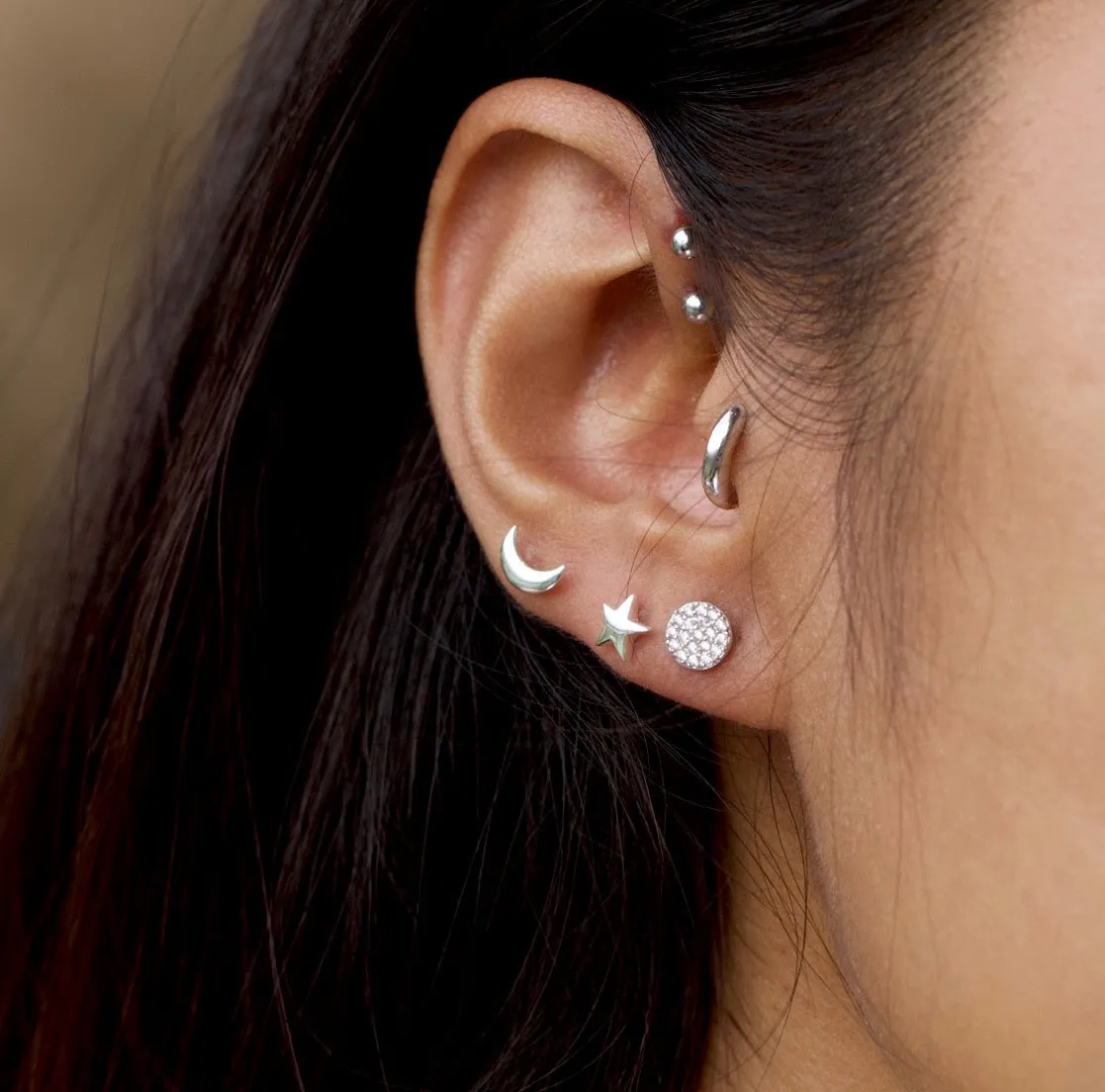 Bijou Star Moon Stud Earrings