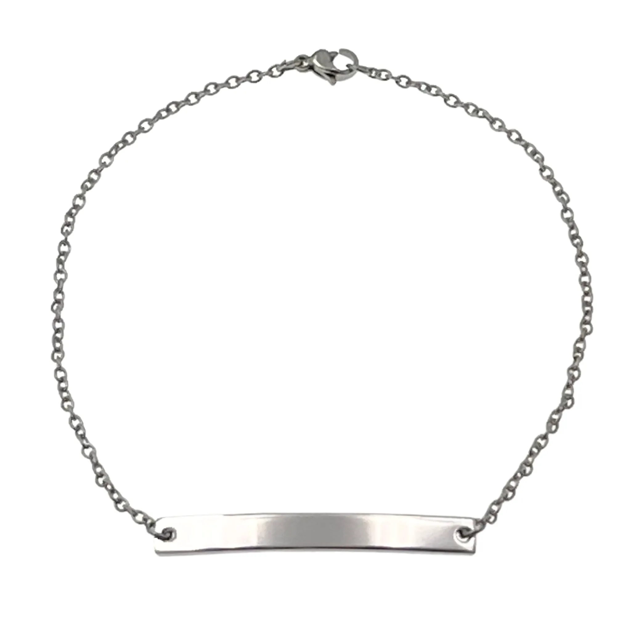 Blank Stainless Steel Curved Bar Bracelet/Anklet