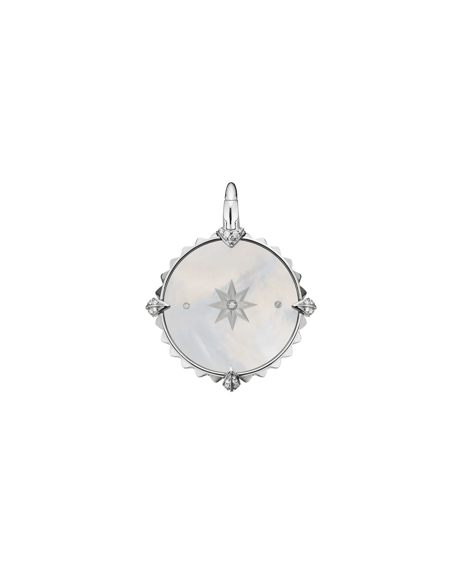 Capricorn Coin Charm | Mother of Pearl, Diamonds, and White Gold