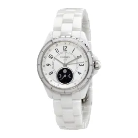 Chanel J12 Moon Phase Mother of Pearl Dial White Ceramic Ladies Watch H3404