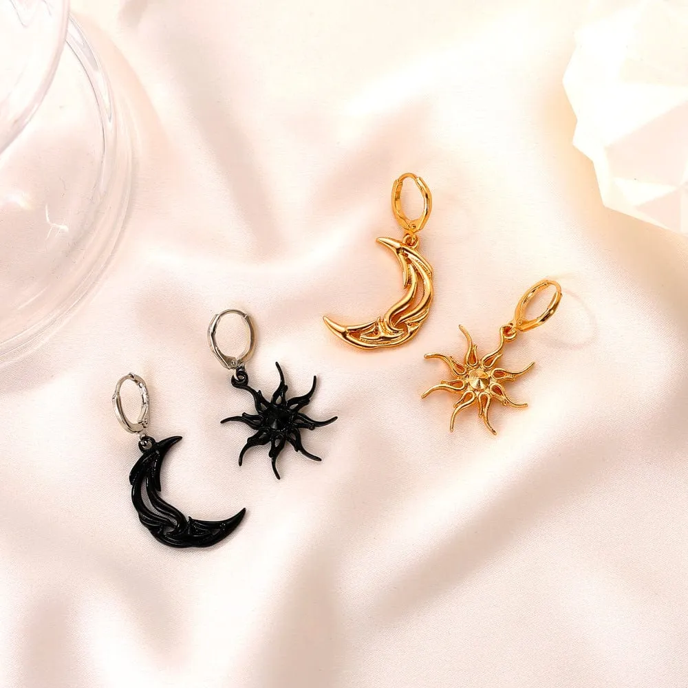 Chic Star Moon Phase Dangle Earrings