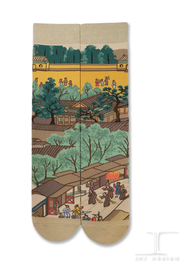 Chinese Masterpiece - Along the River During the Qingming Festival- Rainbow bridge from QingMing river painting(4 of 4)