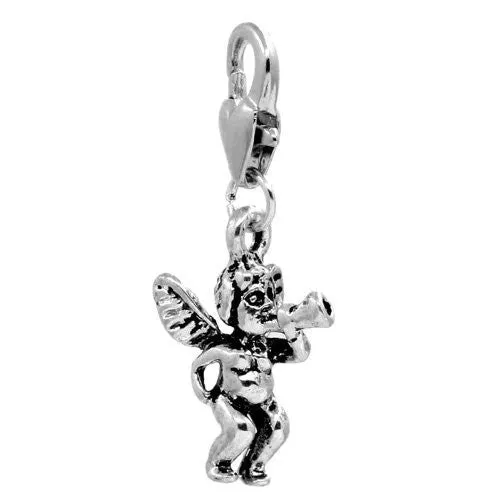 Clip on Angel Charm Pendant for European Jewelry w/ Lobster Clasp