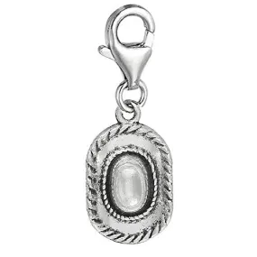 Clip on Cowboy Hat Charm Dangle Pendant for European Clip on Charm Jewelry w/ Lobster Clasp