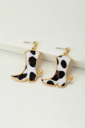 Cow Cowboy Boot Earrings