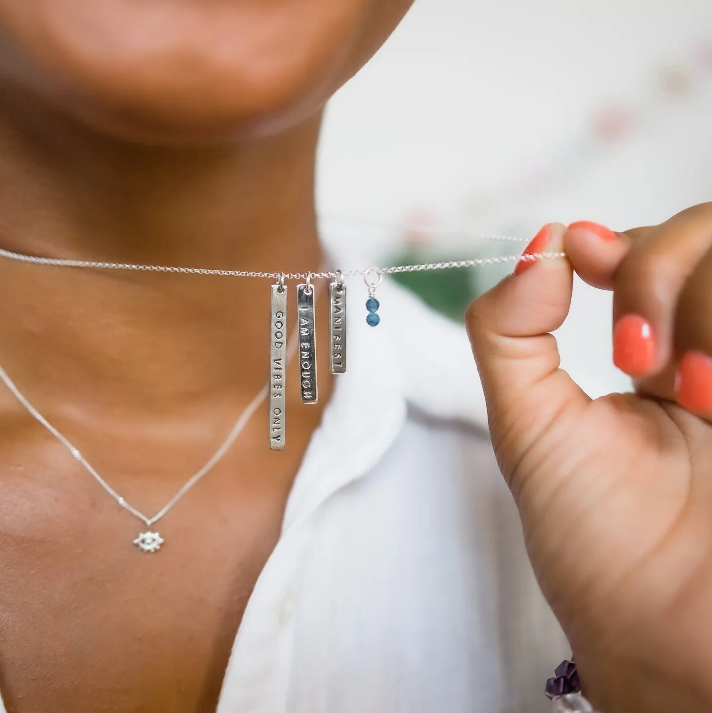 Custom Skinny Bars Necklace | 3 Bars | Sterling