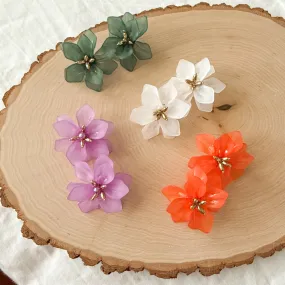 Dahlia Frosted Floral Earrings