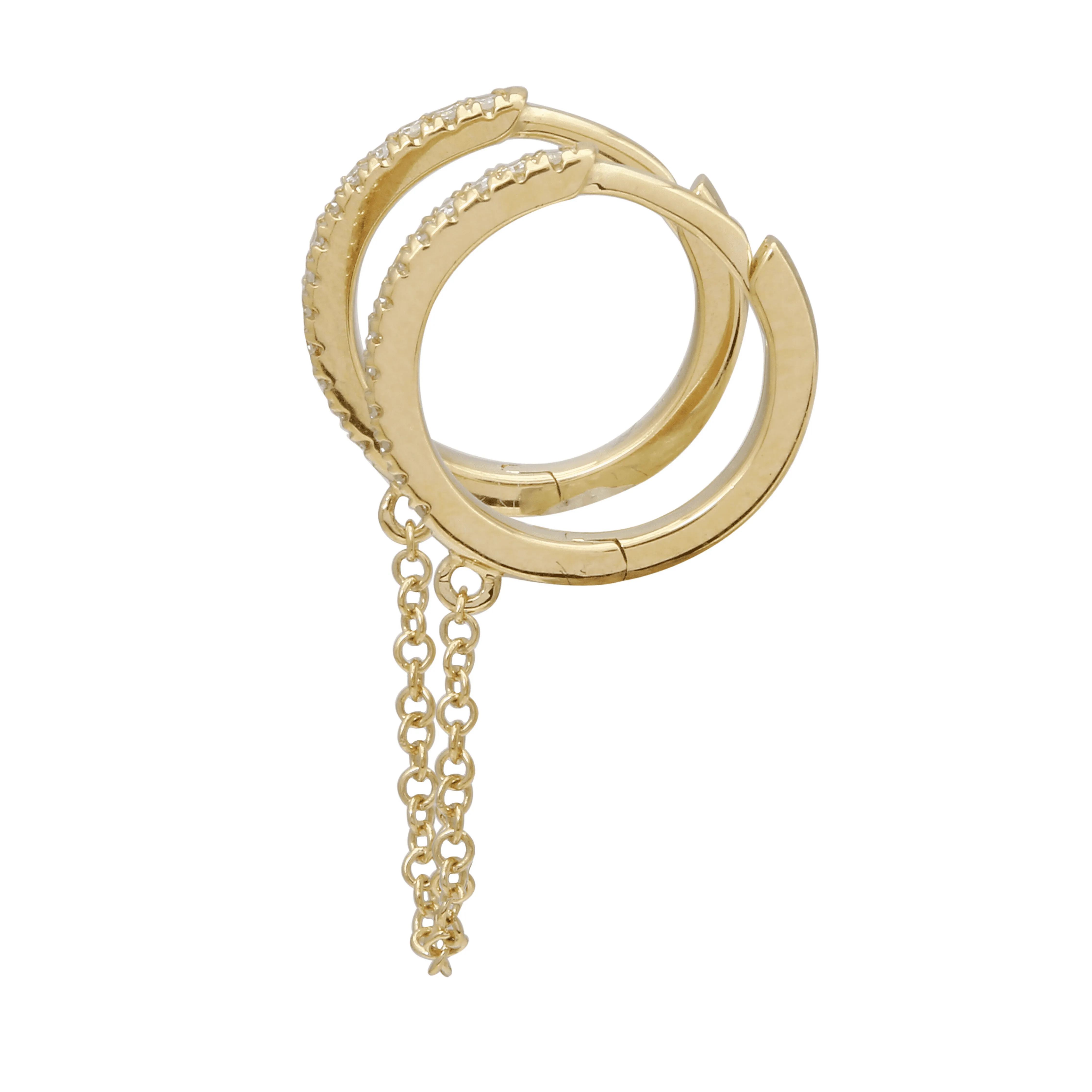 Dangle Chain Double Hoop Earring