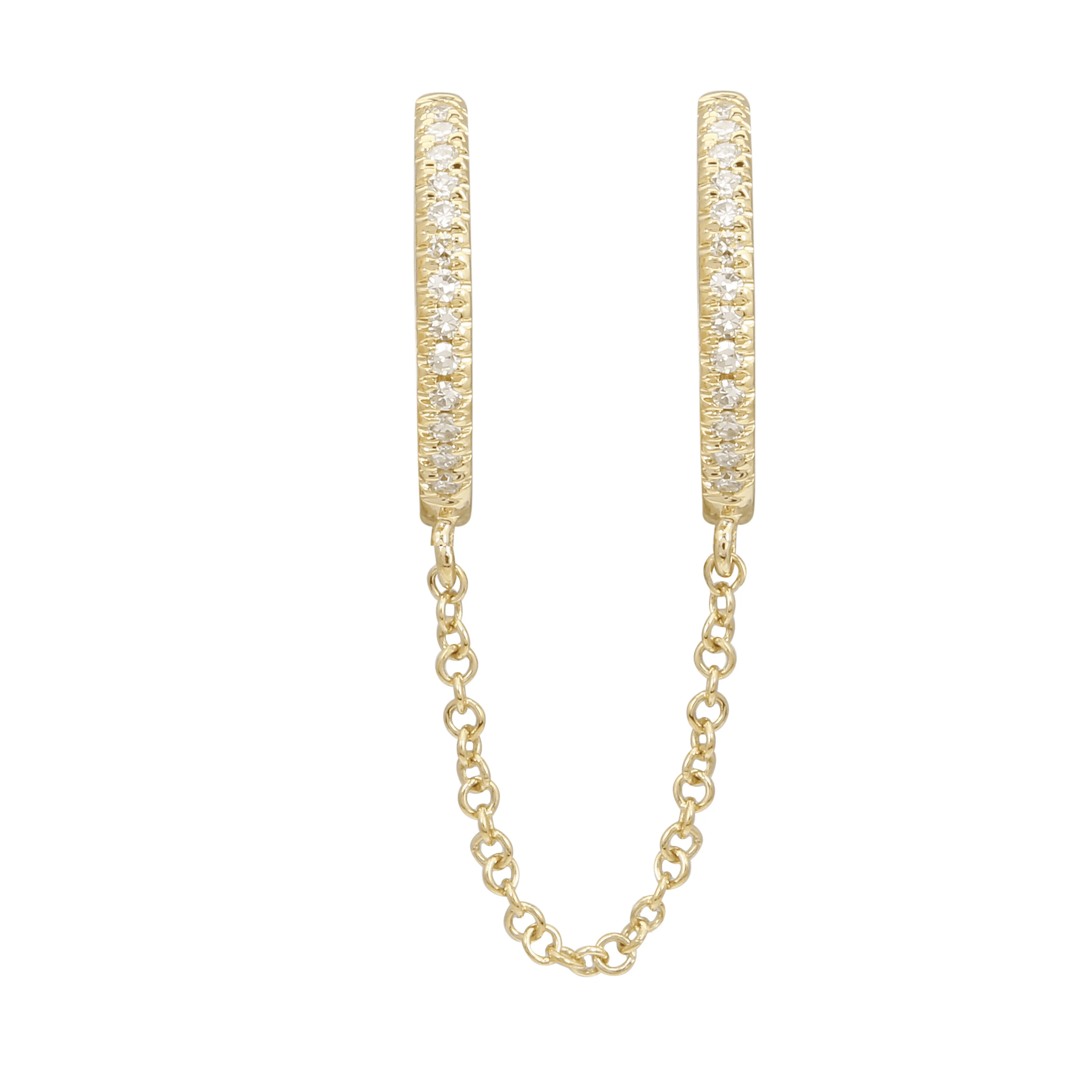 Dangle Chain Double Hoop Earring
