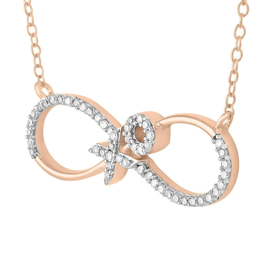 Diamond Infinity XO Pendant Necklace (14K)