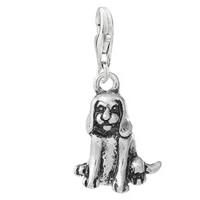 Dog Clip on Pendant Charm for Bracelet or Necklace