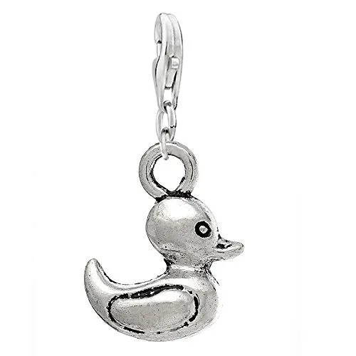 Duck Clip On For Bracelet Charm Pendant for European Charm Jewelry w/ Lobster Clasp