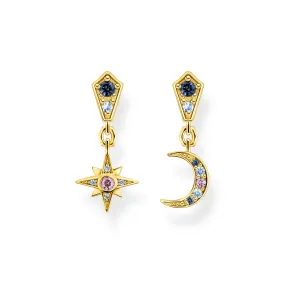 Earrings royalty star & moon - gold