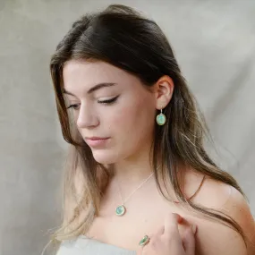 Emerald Reef Oval Drop Earrings