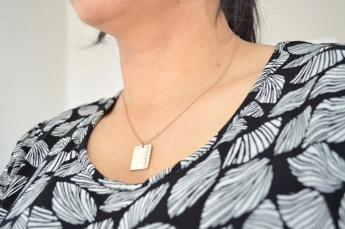 Engraved Name Necklace, Custom Bar Necklace, Personalized Gifts, Stainless Steel Hypoallergenic, Custom Name Necklace, Necklaces for women
