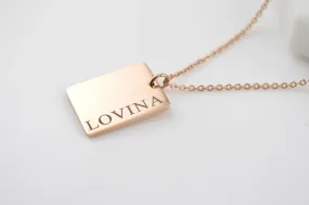 Engraved Name Necklace, Custom Bar Necklace, Personalized Gifts, Stainless Steel Hypoallergenic, Custom Name Necklace, Necklaces for women