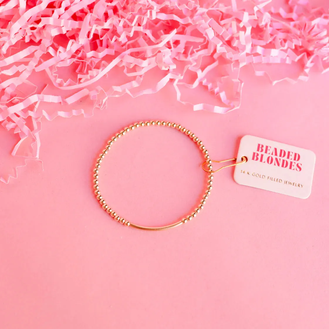 EXTEND 14k Gold Filled Bar and Bead Stretch Bracelet