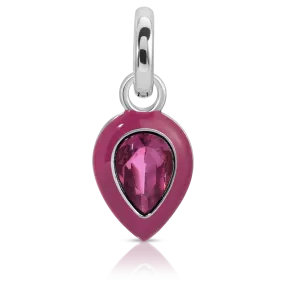 February Amethyst Birthstone Charm - Pear