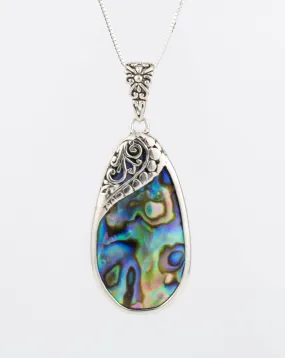 Feliz Pendant ~ Abalone, Mother of Pearl or Coral  ~ Sterling Silver 925 ~SMP001