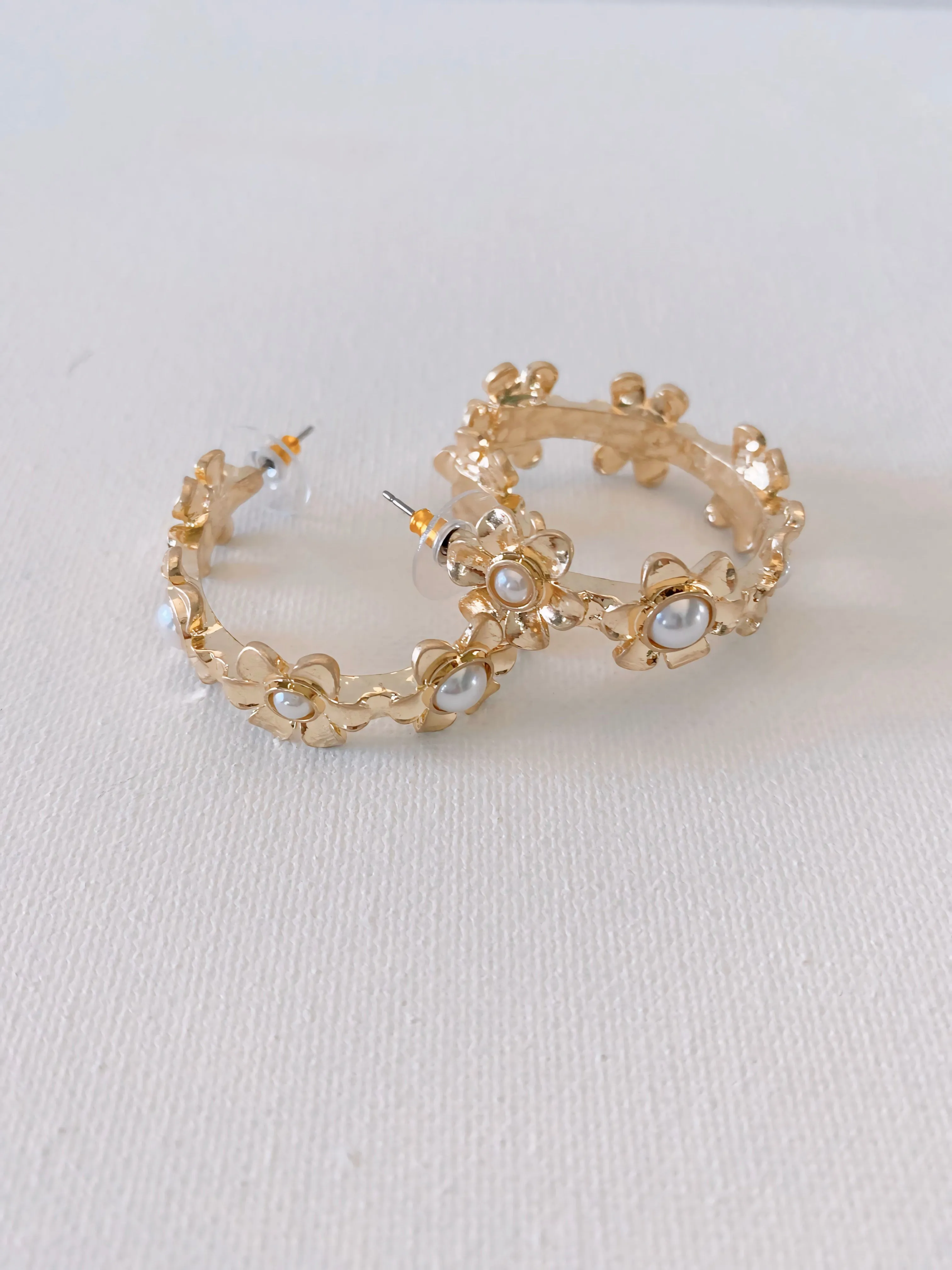 Floral Hoop Earrings