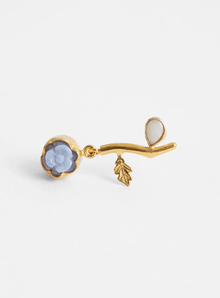 Flower Drop Earrings Blue