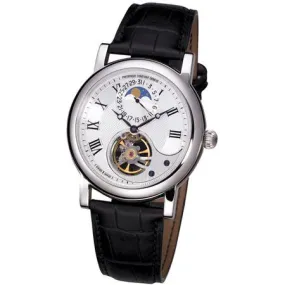 Frederique Constant Silver Dial Black Leather Men's Watch FC-915MC4H6