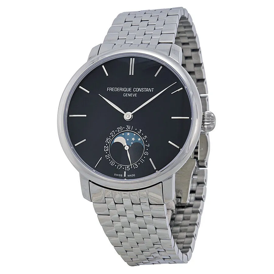 Frederique Constant Slimline Moonphase Navy Blue Dial Steel Men's Watch FC-705N4S6B