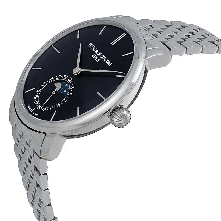 Frederique Constant Slimline Moonphase Navy Blue Dial Steel Men's Watch FC-705N4S6B