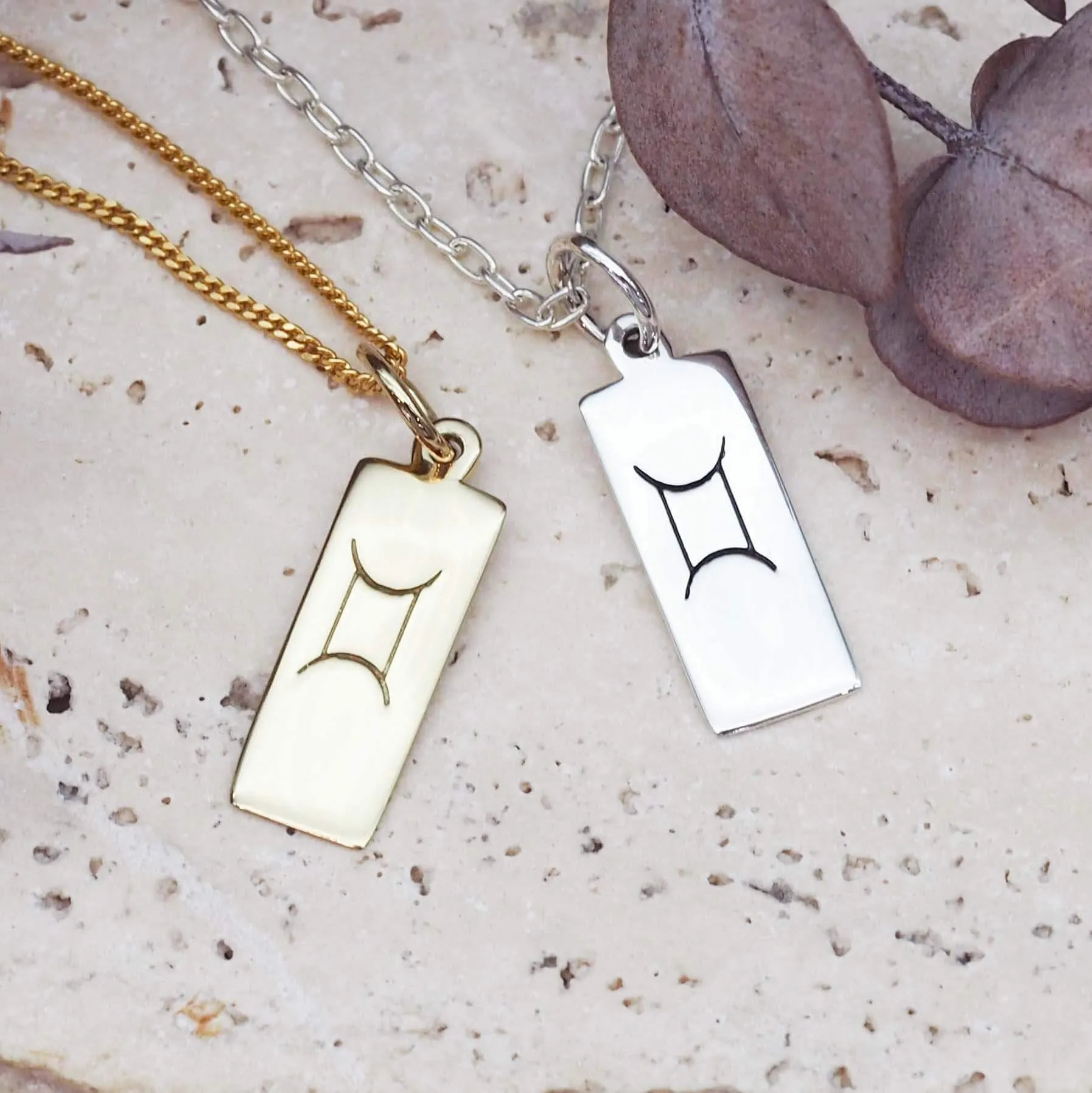 Gemini Star Sign and June Birthstone Necklace