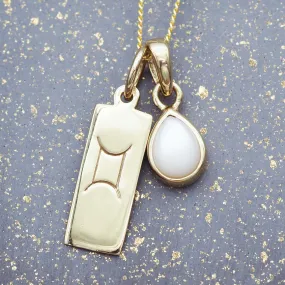 Gemini Star Sign and June Birthstone Necklace
