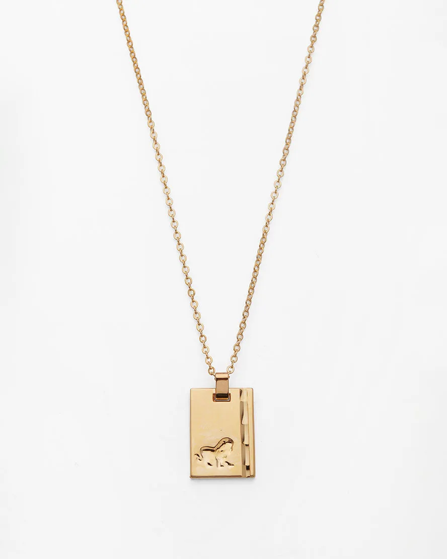 Gold Star Sign Necklace Leo