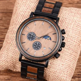 Halifax - Black Steel & Walnut Chronograph