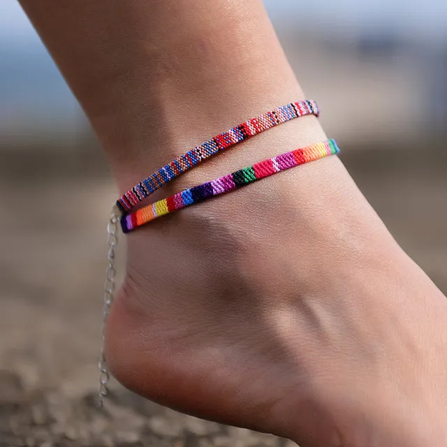 Handmade Rope Friendship Beach Barefoot Bracelet on the Leg Anklets