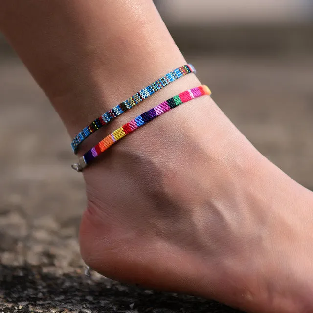 Handmade Rope Friendship Beach Barefoot Bracelet on the Leg Anklets