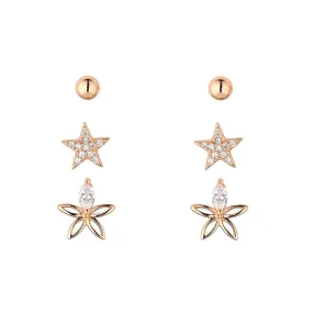 Harper Rose Gold Tri Set Earrings